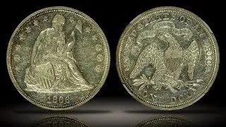 1866 Seated Liberty Silver Dollar NGC AU55 with Motto First Year of Type