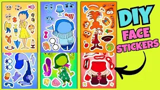 💥Inside Out 2 DIY Silly Face Stickers &ndash; Create Joy, Sadness, Anxiety & More!  ASMR Paper Fun