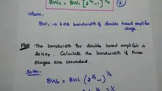 Problems solved in Cascaded Tuned Amplifiers