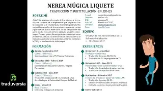 Cómo hacer un buen CV de traductor - Ejemplo 2