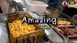 DON'T RESIST ✅ Calamari Sandwich in Plaza Mayor, Madrid 4K