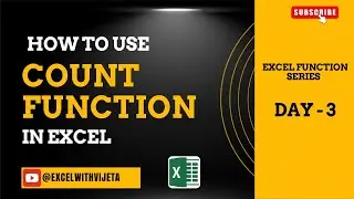 Ms Excel - COUNT Function in Excel | COUNT Formula in Microsoft Excel | Use of COUNT Function#shorts