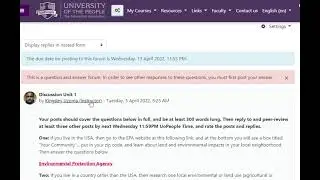How to post work on Discussion FORUM UoPeople