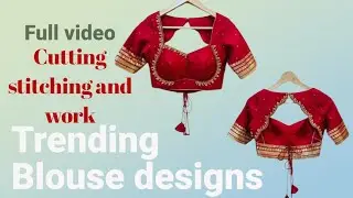 ✂️🪡🌟Trending Blouse Designs Full Video /Viral blouse cutting ✂️stitching and Aari work