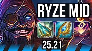 RYZE vs KATARINA (MID) | Quadra, Legendary, 6 solo kills | EUW Master | 25.21