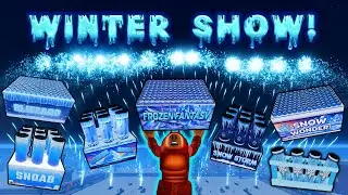 Winter firework show in (Fireworks playground) Roblox.