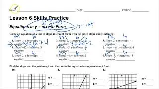 Slope and Creating Equations