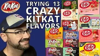 TASTE TESTING 13 WEIRD KITKAT FLAVORS - BLUEBERRY MUFFIN - CHEESECAKE - MATCHA - KEY LIME - E144
