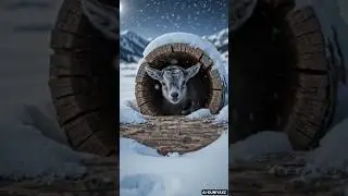 This emotional story shows the struggle of a baby goat left alone in a frozen land.#aishorts #viral