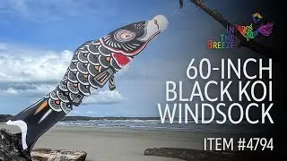 60-Inch Black Koi Windsock | Wholesale Garden D&eacute;cor | In the Breeze