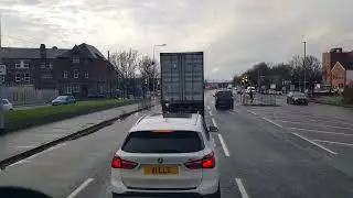 Road markings don't mean diddly squat to this van driver.