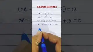 Solve Equation x^2 - 9 = 0 #maths #equation #simplification #calculation #ytshorts #shorts