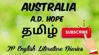 PGTRB English - Australia by A.D.Hope Summary in Tamil