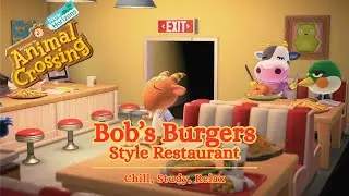 Bob's Burgers Style Restaurant | Animal Crossing Cafe build. Study/Relax/Cozy Ambience