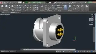 AutoCAD 3D, How to draw female plug, Right Angle Circular MIL Spec Connector, training, #1