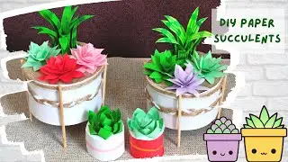 How to make mini succulent plants from paper  |  DIY mini Paper plants | DIY miniature crafts ideas