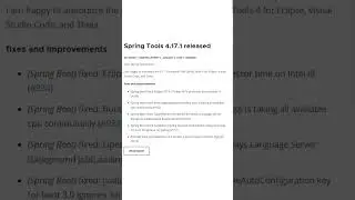 Spring Boot tutorial - Spring Tools 4.17.1 released
