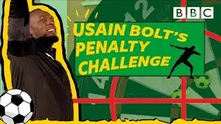 Challenging Usain Bolt to a football-darts mashup! - BBC