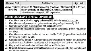 Jobs Announced at NATIONAL TRANSMATION AND DISPATCH COMPANY LIMTITED 2021 JUNIOR ENGINEER BPS-17