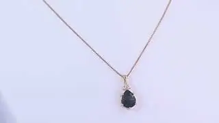 18k Gold Moss Agate Pendant Necklace &mdash; Guardian Dewdrop in Gold-Plated Silver