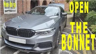How to open the bonnet hood on a BMW 5 SERIES G30 G31 2016 2017 2018 2019 2020 2021 2022 2023 2024