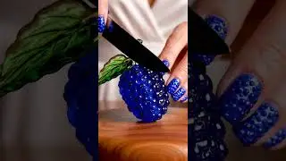 ✨ Blue Crystal Mulberry Cutting | Satisfying Glass Fruit ASMR ✨