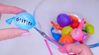 MAKING SLIME WITH MINI BALLOONS! Balloon popping balloon cutting