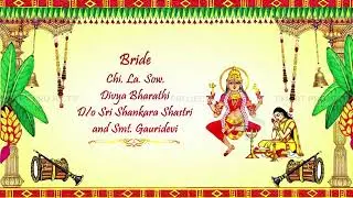 Telugu English text   Whatsapp  Bapu Art Nice Wedding Invitation  Pack #1879