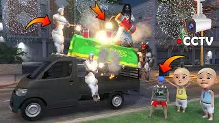 Monitoring uchwycił rodzinę duch&oacute;w bawiącą się petardami, Upin IPIN i dzieci w szoku - GTA 5 Horror