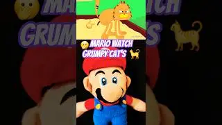 SML Shorts: Mario Watch The Grumpy Cat's 🐈 #sml #mario #smlmario #cat #cats #cartoon