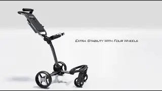 Axglo Flip n&rsquo; Go Pro Golf Push Cart: Ultra Compact | 360&deg; Swivel Front Wheel | 1-Step Folding