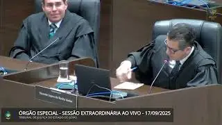 TJGO - Órgão Especial - Sessão Extraordinária AO VIVO - 17/09/2025 às 10h (AUDIODESCRIÇÃO)