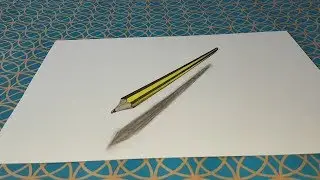 Comment dessiner un crayon 3d, facile ( illusion d'optique )
