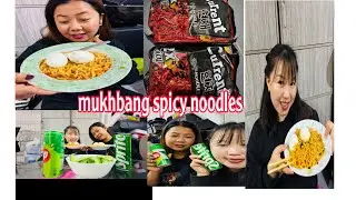 spicy current noodles 🍜mukbang with my friend 🤭🥵after a long time 🍝