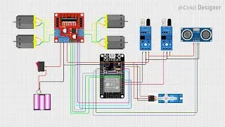 ESP32 Line Following & Obstacle Avoiding Robot Car 🚗 | Circuit Diagram + Complete Code