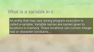 What are Variables in C