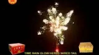 Display fireworks - Time Rain Glow Herbs with Red Tail 100S