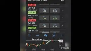 a typical options screen showing multiple option calls and puts available in each stock