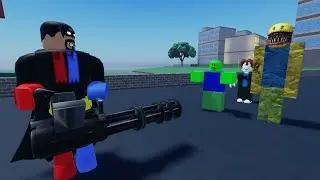 Destroying noobs with a minigun