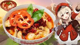 【原神飯】璃月料理「黒背スズキの唐辛子煮込み」再現 / Genshin Impact Recipe: Liyue food, 