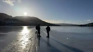 Skating - Wild ice skating on Norwegian lakes