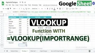 How to Use VLOOKUP in Google Sheets & INDEX & MATCH, IMPORTRANGE Function - Part A