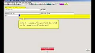 Customer Message Maintenance