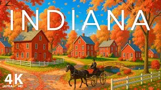 🍁 Indiana Autumn 4K HDR &ndash; Peaceful Piano Chill & Cinematic Fall Colors 🍂 | Relaxing Nature Music