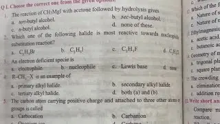 Alkyl halides and amines class 12 chemistry exercise solution || kpk chemistry book exercise mcqs