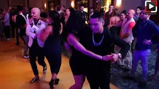 Claudia y Benny Ayala social dancing at Houston Salsa Congress 2018