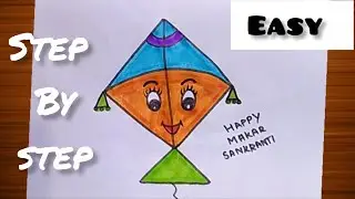 Easy kite drawing for kids | makar sankranti  ka drawing easy | drawing for kids | how to make kite 