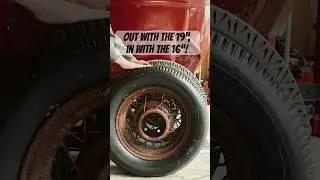 Model A Hot Rod is getting some new shoes, on 16&rdquo; Ford wire wheels! #fordmodela #hotrod #hotrodding
