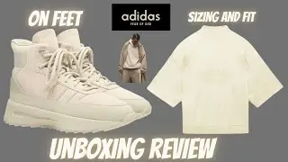 FEAR OF GOD X ADIDAS MOCK TEE (PELE YELLOW) AND LOS ANGELES HIKER (SESAME)  UNBOXING ON FEET REVIEW