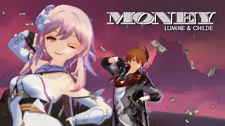 LISA MONEY - PINK LUMINE & CHILDE [Genshin Impact MMD]